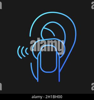 In ear wireless earpieces gradient vector icon for dark theme Stock Vector