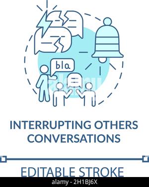 Interrupting others conversations concept icon Stock Vector
