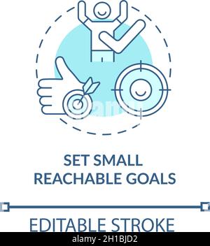 Set small, reachable goals concept icon Stock Vector
