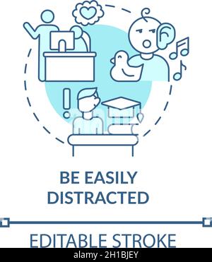 Be easily distracted concept icon Stock Vector