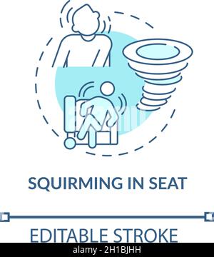 Squirming in seat concept icon Stock Vector
