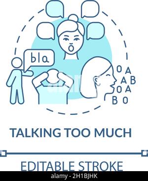 Talking too much concept icon Stock Vector