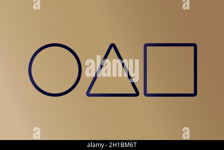 Visiting card, visiting card and invitation template. Circle, triangle and square design with brown background. Stock Vector