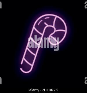 Concept happy new year, merry christmas decoration icon, neon glow xmas label holiday winter time flat vector illustration, isolated symbol on black. Stock Vector