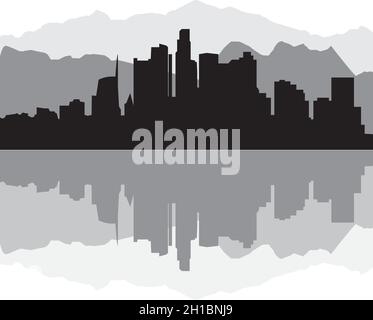 Vector logo for Los Angeles, dark rhombus sticker with line illustration of  famous evening los angeles cityscape, tourist badge with brush letters for  Stock Vector Image & Art - Alamy
