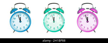 Vintage retro alarm isolated on a blank empty white background. Time, clock, timing concept. High quality photo Stock Photo