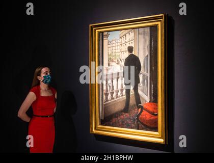 London, UK. 18th Oct, 2021. Christies, The Cox Collection, The Story of Impressionism, Gustave Caillebotte, Jeune Homme a sa fenetre Est on request in excess of $50. Million Credit: Paul Quezada-Neiman/Alamy Live News Stock Photo