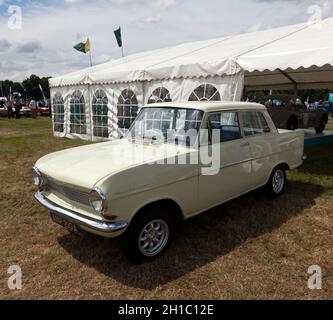 Richard Hammond's 1963 Opel Kadett 'Oliver', which he drove in the Top Gear Botswana Special, on display at the  2021 London Classic Car Show Stock Photo