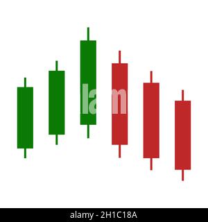 Chart of the rise of trading with candles for the analysis of trading on the cryptocurrency and stock markets Stock Vector