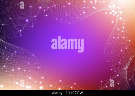 Global network connection concept. Big data visualization. Social network communication in the global computer networks. Internet technology. Business Stock Photo