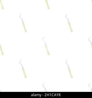 Probe, dental tool pattern seamless background texture repeat wallpaper geometric vector Stock Vector