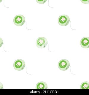 Dental floss pattern seamless background texture repeat wallpaper geometric vector Stock Vector