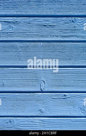 Weathered wooden plank painted in blue color Stock Photo