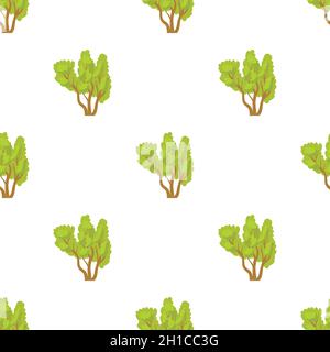 Green multi stemmed tree pattern seamless background texture repeat wallpaper geometric vector Stock Vector