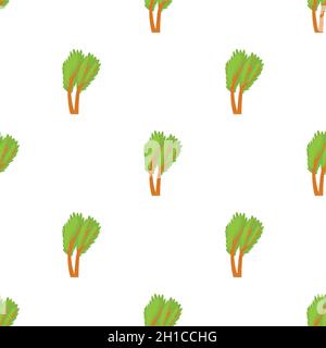 Tree with green leaves pattern seamless background texture repeat wallpaper geometric vector Stock Vector
