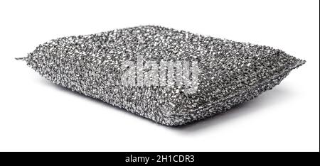 Metal sponge for washing dishes on a white background Stock Photo