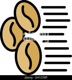 Coffee beans icon. Outline coffee beans vector icon color flat isolated Stock Vector
