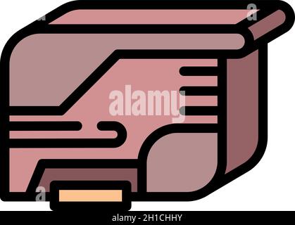 Jet ink cartridge icon. Outline jet ink cartridge vector icon color flat isolated Stock Vector
