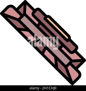 Cartridge icon. Outline cartridge vector icon color flat isolated Stock Vector