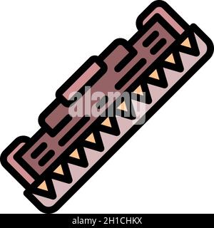 Toner cartridge icon. Outline toner cartridge vector icon color flat isolated Stock Vector