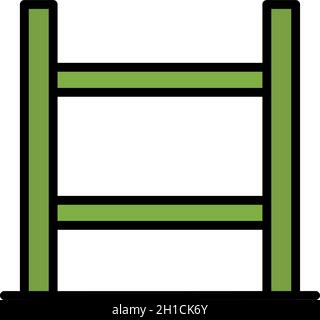 Empty warehouse rack icon. Outline empty warehouse rack vector icon color flat isolated Stock Vector