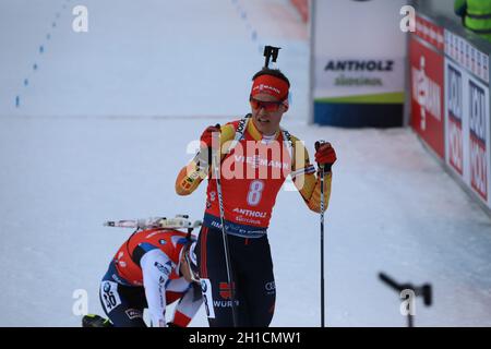 Philipp Horn (SV Eintracht Frankenhain)  bei der IBU Biathlon-Weltmeisterschaft Antholz 2020 Stock Photo