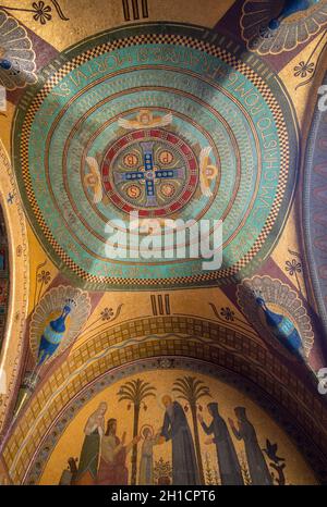 Montecassino, Italy - June 17, 2017: Crypt Inside the Basilica Cathedral at Monte Cassino Abbey. Italy