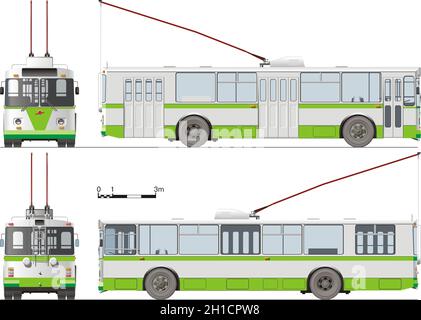Urban trolleybus isolated. Available EPS-10 vector format separated by groups and layers for easy edit Stock Vector