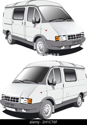 Vector delivery / cargo van. Available EPS-8 vector format separated by groups and layers for easy edit Stock Vector