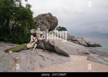 the Sai Noi Beach near the Village of Khao Tao near the Town of Pranburi on the Golf of Thailand south the Town of Hua Hin in Thailand.   Thailand, Hu Stock Photo