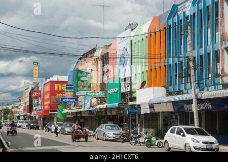 the city centre of the town of Kamphaeng Phet in the Kamphaeng Phet Province in North Thailand.   Thailand, Kamphaeng Phet, November, 2019 Stock Photo