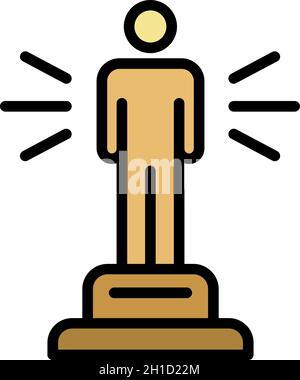Music award icon. Outline music award vector icon color flat isolated Stock Vector