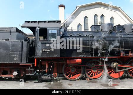 In Ampflwang befindet sich Österreichs größtes Eisenbahn- und Bergbaumuseum, der 'Lokpark Ampflwang“, mit über 100 historischen, zum Teil betriebsfähi Stock Photo