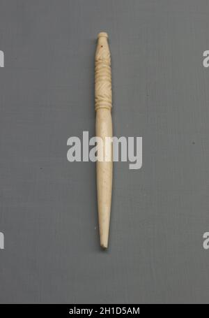 Jaen, Spain - December 29th, 2017: 14th century yad or Jewish ritual pointer, popularly known as a Torah pointer, Jaen Archeological Museum, Spain Stock Photo