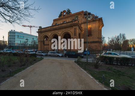 BERLIN - MARCH 22, 2020: Remains of Anhalter Bahnhof, is a former railway terminus in Berlin (it was severely damaged in World War II). Stock Photo