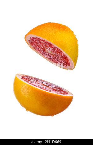grapefruit sliced on white  background Stock Photo