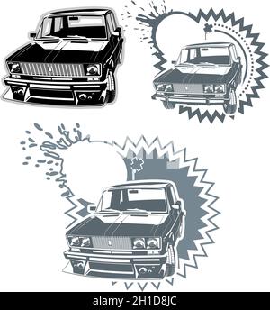 Cars set. Available EPS-8 vector format separated by groups and layers for easy edit Stock Vector