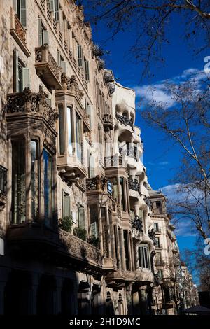 BARCELONA - MARCH, 2018: The historical Casa Comalat at Barcelona city center in Spain Stock Photo