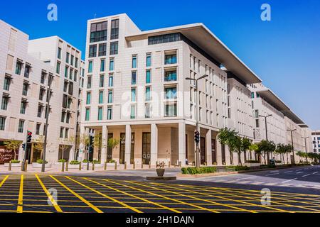 DOHA, QATAR - FEB 26, 2020: Modern architecture of Msheireb Downtown in Doha, Qatar Stock Photo