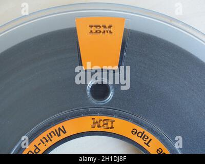 NEW YORK, USA - CIRCA MARCH 2020: IBM multipurpose data storage tape Stock Photo