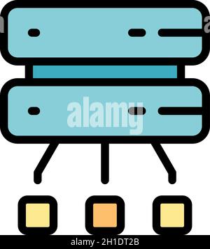 Disconnect from server icon. Outline disconnect from server vector icon color flat isolated Stock Vector