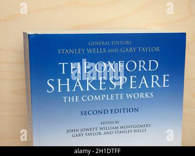 OXFORD, UK - CIRCA APRIL 2020: The Oxford Shakespeare complete works book Stock Photo