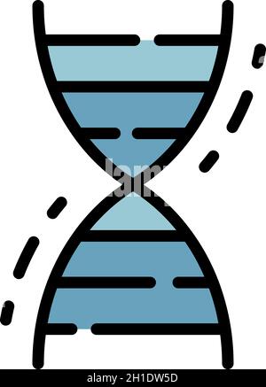 Human dna icon. Outline human dna vector icon color flat isolated Stock Vector