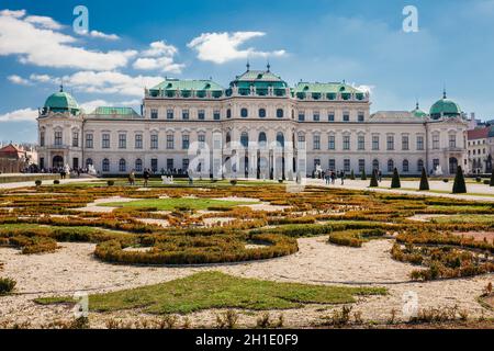 VIENNA, AUSTRIA - APRIL, 2018: Upper Belvedere palace in a beautiful early spring day Stock Photo