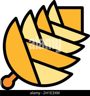 Ripened fir cone icon. Outline ripened fir cone vector icon color flat isolated Stock Vector