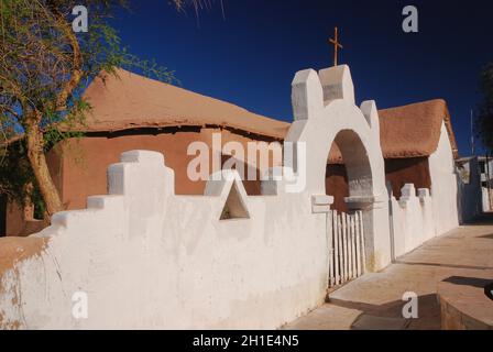 facade of the church of San Pedro de Atacama Stock Photo