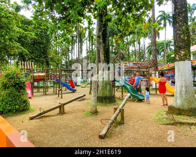 Puerto Limon, Costa Rica - December 8, 2019: The people at Parque Vargas, City Park in Puerto Limon at Costa Rica Stock Photo