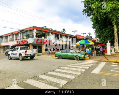 Puerto Limon, Costa Rica - December 8, 2019: A typical street in the cruise ship port of Puerto Limon, Costa Rica. Stock Photo