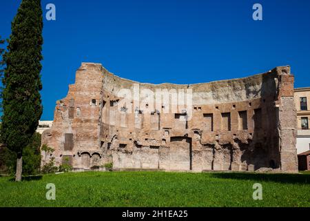 Ruins of the Baths of Trajan a bathing and leisure complex built in ancient Rome starting from 104 AD Stock Photo