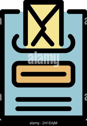 Door mailbox icon. Outline door mailbox vector icon color flat isolated Stock Vector